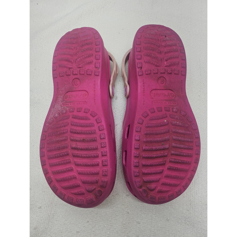 Disney Minnie Mouse Pink Crocs Women's Size 9 Vacation Travel Comfort - Picture 8 of 9